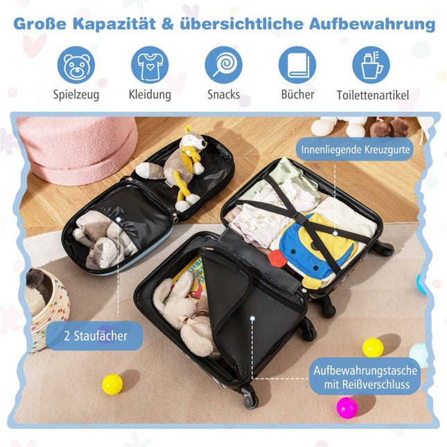 Kids Luggage Set with Wheels – 17" Suitcase & 13" Backpack