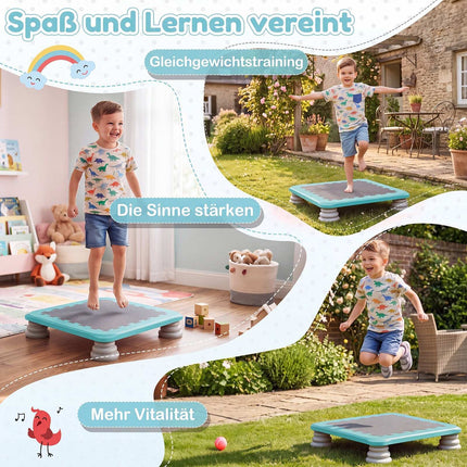 Kids Mini Trampoline, 25.5" with Non-Slip Foot Pads, Blue