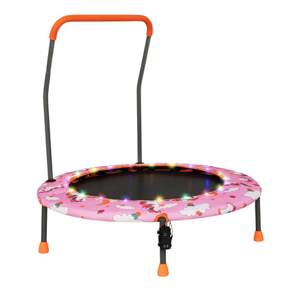Dětská mini trampolína s LED světly a odnímatelným madlem