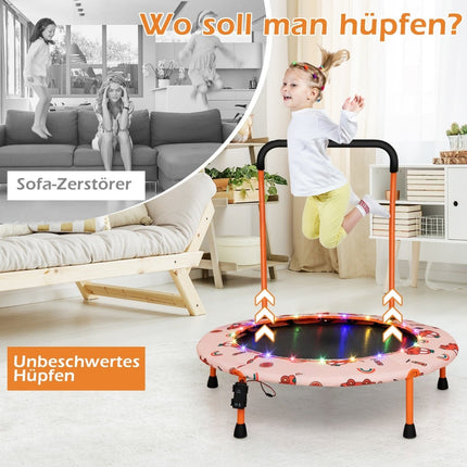 Dětská mini trampolína s LED světly a odnímatelným madlem