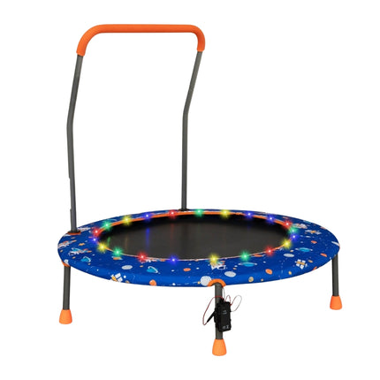 Dětská mini trampolína s LED světly a odnímatelným madlem