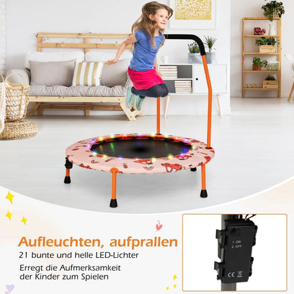Dětská mini trampolína s LED světly a odnímatelným madlem