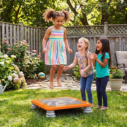 Kids Mini Trampoline with Non-Slip Pads, Orange, 25.5 Inch
