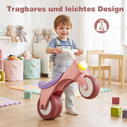 Kids' Pink Balance Bike with Lights and Music