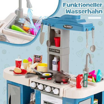 Kids' Play Kitchen with 67 Accessories, Water Pump Function
