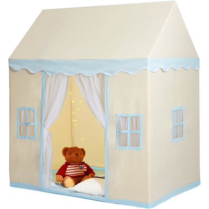 Kids Play Tent With Mat and Hanging Light, Beige