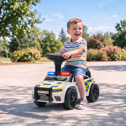 Kids' Police Ride-On Car with Music, Lights & Storage