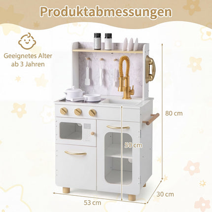 Kids Pretend Play Kitchen Set with Sink, Stove, and Oven