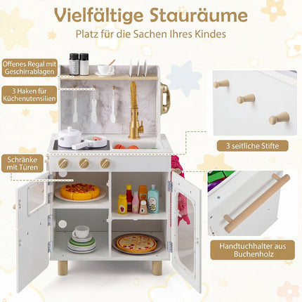 Kids Pretend Play Kitchen Set with Sink, Stove, and Oven
