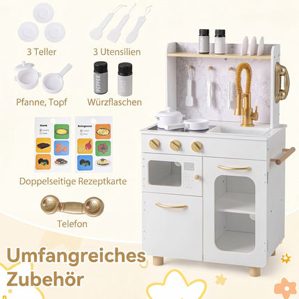 Kids Pretend Play Kitchen Set with Sink, Stove, and Oven