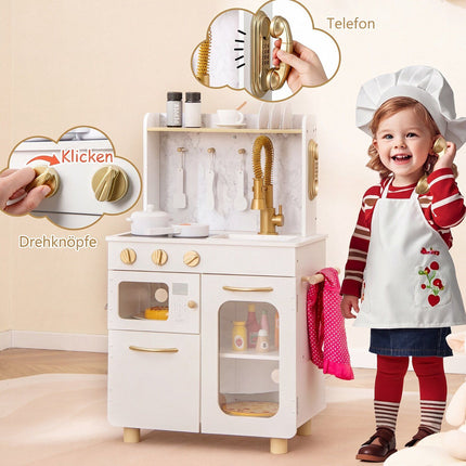 Kids Pretend Play Kitchen Set with Sink, Stove, and Oven