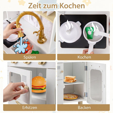 Kids Pretend Play Kitchen Set with Sink, Stove, and Oven