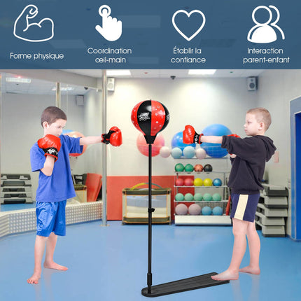 Dětská boxovací hruška – nastavitelná 85-130 cm, rukavice, pumpička