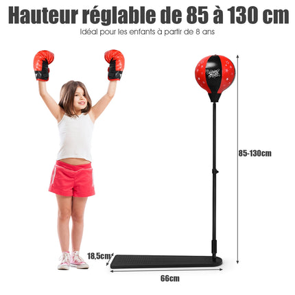 Dětská boxovací hruška – nastavitelná 85-130 cm, rukavice, pumpička