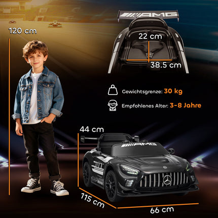 Dětské elektrické autíčko, baterie 12V, LED světla, hudba, černé