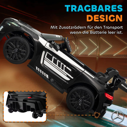 Dětské elektrické autíčko, baterie 12V, LED světla, hudba, černé