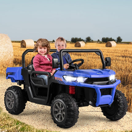 Kinder Aufsitz-Muldenkipper mit Fernbedienung, 2 Sitze, Blau