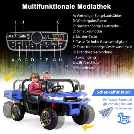 Kinder Aufsitz-Muldenkipper mit Fernbedienung, 2 Sitze, Blau