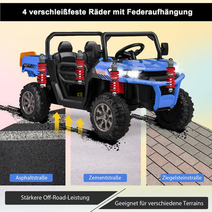 Kinder Aufsitz-Muldenkipper mit Fernbedienung, 2 Sitze, Blau