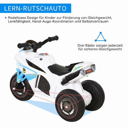 Kids Ride-On Motorcycle with Music & Lights, Blue, 18-36 Months