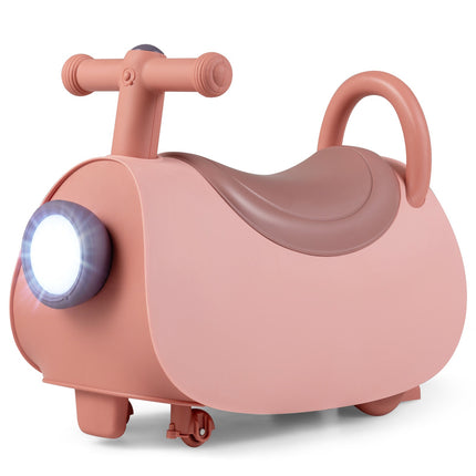 Kids Ride-On Push Car with Music & Storage – Pink