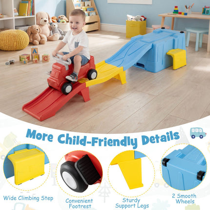 Kids Ride-On Toy with Storage & Race Tracks, Ages 3+