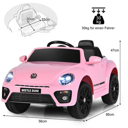 Dětské elektrické autíčko VW Beetle s hudbou a dálkovým ovládáním