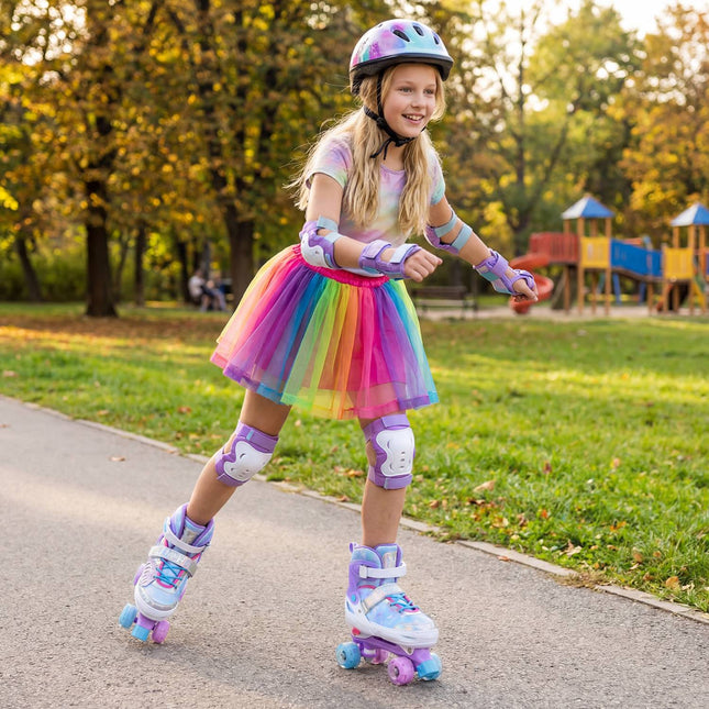 Kinderrolschaatsen, verstelbaar, met lichtgevende wielen, voor kinderen van 9-14 jaar, blauw