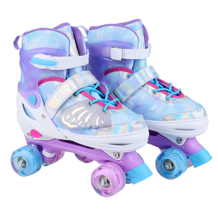 Kids Roller Skates, Adjustable, Light-Up Wheels, Ages 9-14, Blue