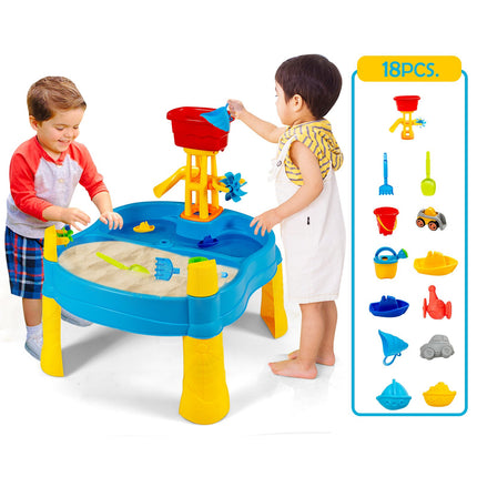 Kids Sand and Water Table, 18-Piece Set, Drain Plug
