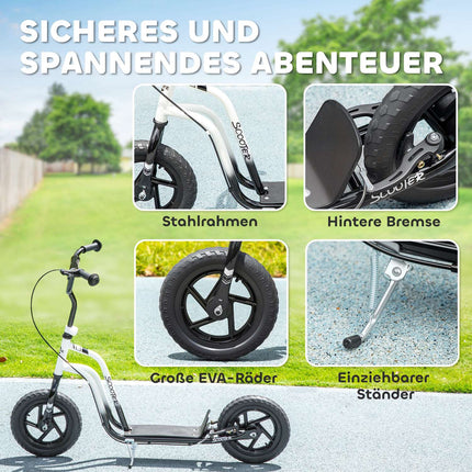 Kids Scooter, Adjustable Handlebar, Large Wheels, Ages 5-12