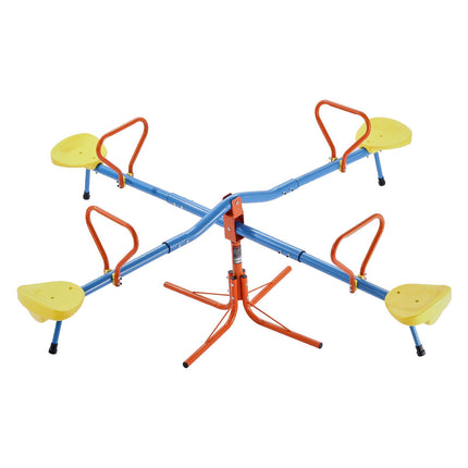 Kids Seesaw, 4 Seats, 360 Rotating, 110 Lb Per Seat