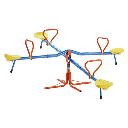 Kids Seesaw, 4 Seats, 360 Rotating, 110 Lb Per Seat