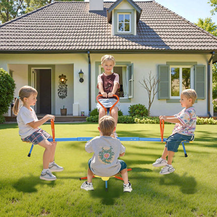 Kids Seesaw, 4 Seats, 360 Rotating, 110 Lb Per Seat