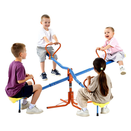 Kids Seesaw, 4 Seats, 360 Rotating, 110 Lb Per Seat