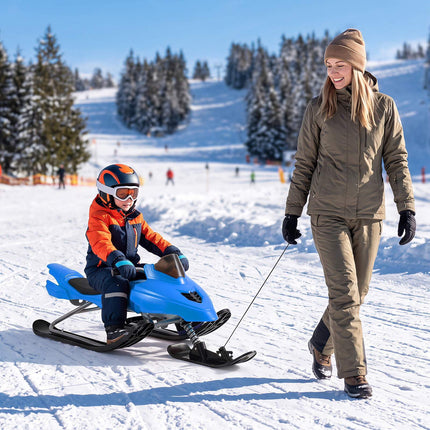 Kids Snow Racer Sled with Brakes & Steering, Ages 6-12
