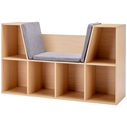 Kids Storage Shelf and Bench with Cushion, 103 x 30 x 62 cm