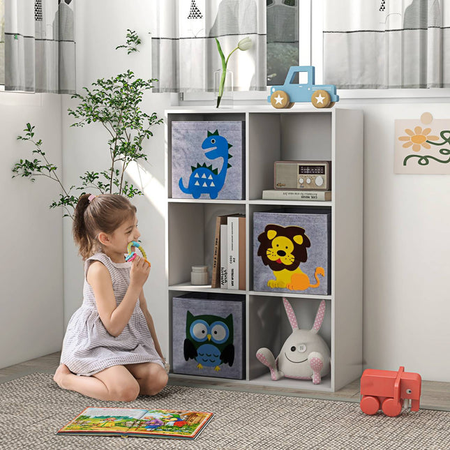 Kinderopbergplank met kubussen en lades, MDF, wit