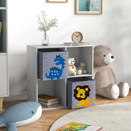 Dětský úložný regál s přihrádkami a zásuvkami, MDF, bílý