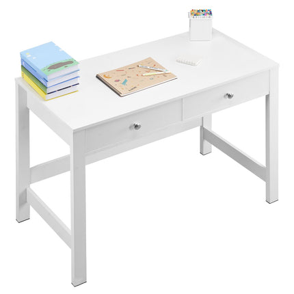 Kids Study Desk with 2 Drawers, White MDF, 39 Inch