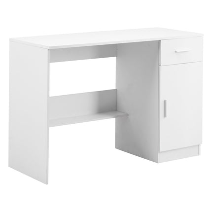 Kids Study Desk with Drawer and Adjustable Shelf, White