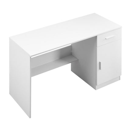 Kids Study Desk with Drawer and Adjustable Shelf, White