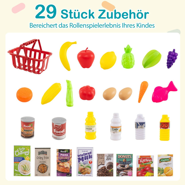 Dětský supermarket s vozíkem, váhou a skenerem