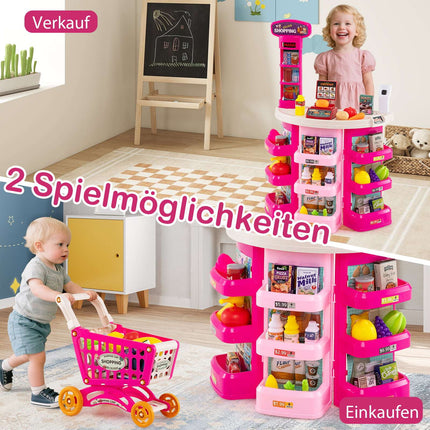 Kids Supermarket Playset with Cart, Scale & Scanner