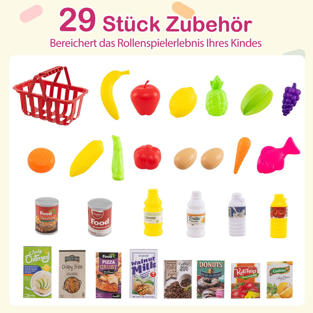 Dětský supermarket s vozíkem, váhou a skenerem