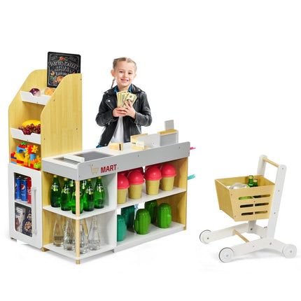 Dětský supermarket s vozíkem a pokladnou