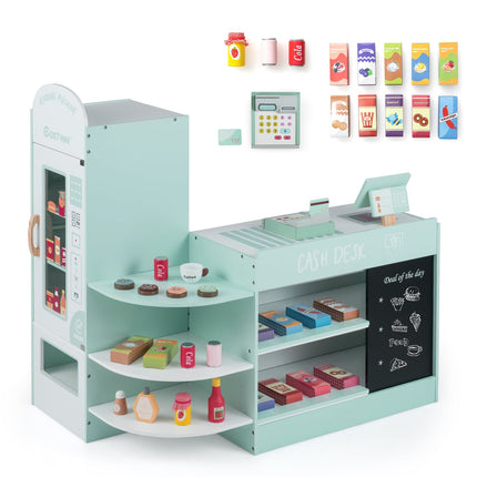 Kids Supermarket Playset with Cash Register & Vending Machine