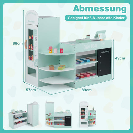 Kids Supermarket Playset with Cash Register & Vending Machine