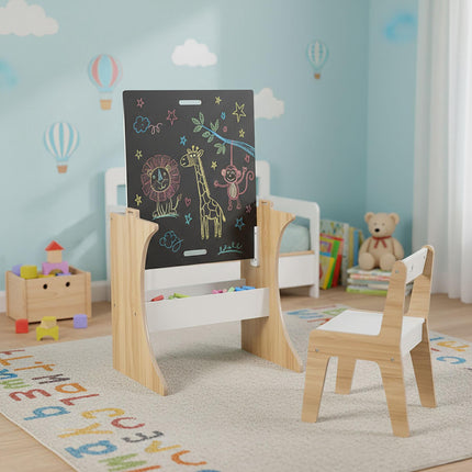 Dětský stůl a židle s deskou na křídu