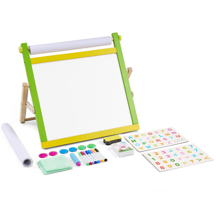 Kids Tabletop Art Easel, 3-in-1 Magnetic Board With Paper Roll